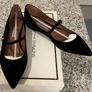 TABITHA SIMMONS Black Velvet Hermione Flats 38.5